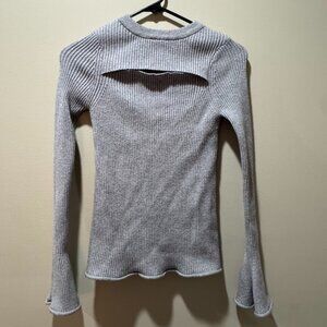 Ribbed Long-Sleeve w/ Slit